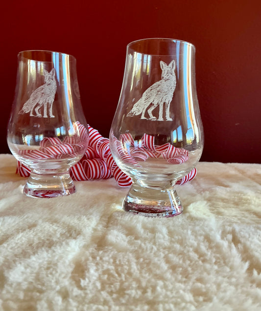 Set Of 2 Glencairn Whiskey Tasting Glasses Wolf