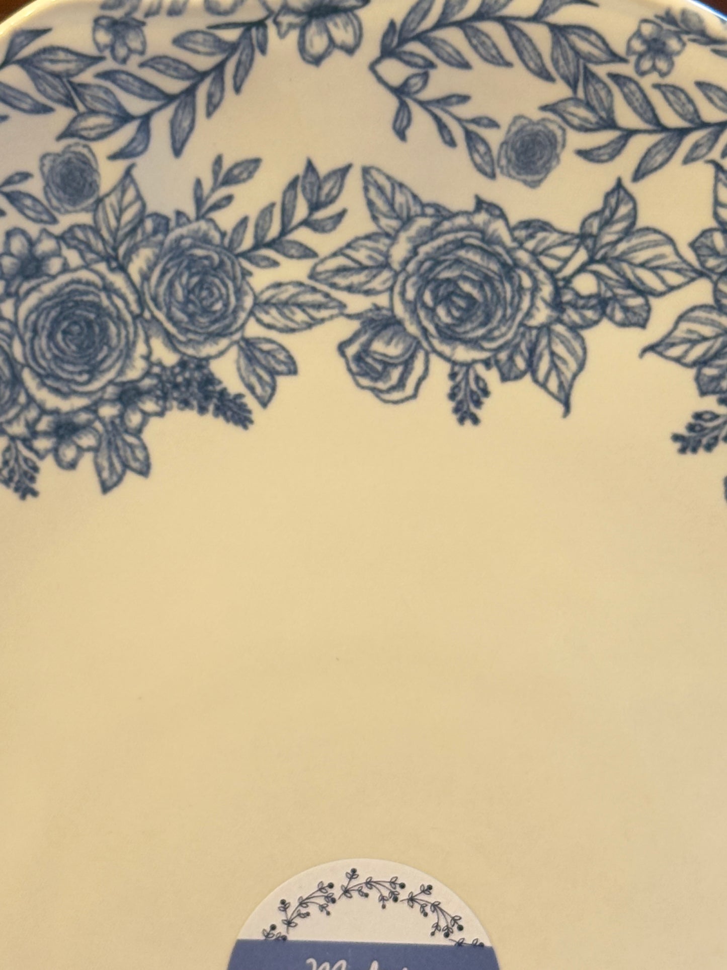 Made in Portugal Blue Floral Dinner Plate 11" - Portuguese Pottery