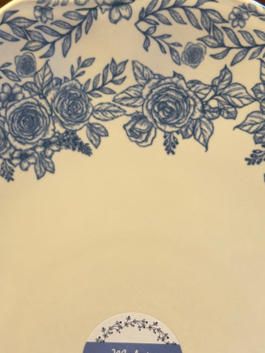 Made in Portugal Blue Floral Dinner Plate 11" - Portuguese Pottery