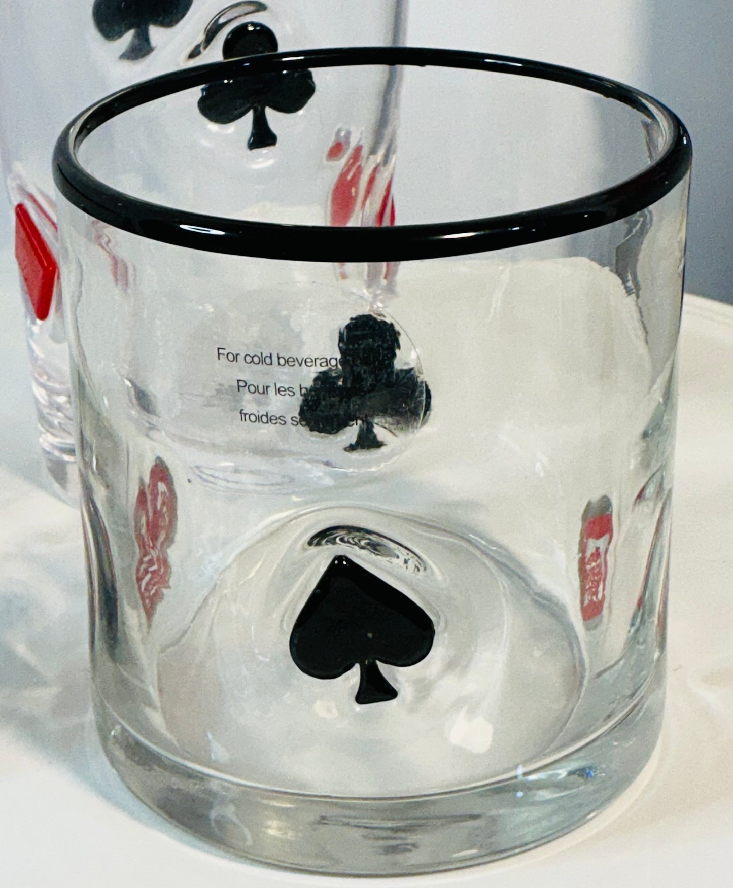 Anthropologie Dupe Poker Casino Set of Whiskey Glasses & Shaker