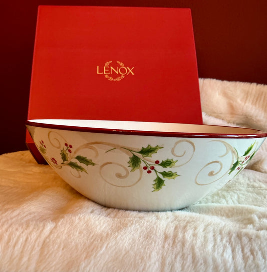 Lenox Holiday Large Serving Bowl - 10.25" - New In Original Box