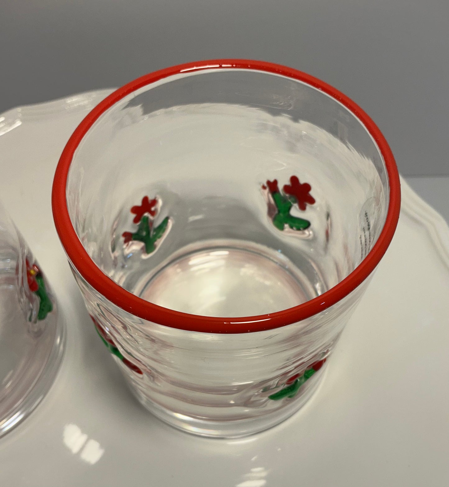 Anthropologie Dupe Red Flowers Icon Glass 17oz