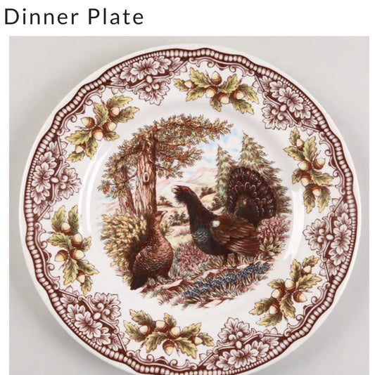 Homeland by Victorian English Pottery- Royal Stafford  CAPERCAILLIE Dinner plate