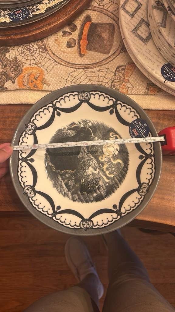 Set of 2 Royal Stafford Halloween 8" Salad Guardian" | Witch, Moon