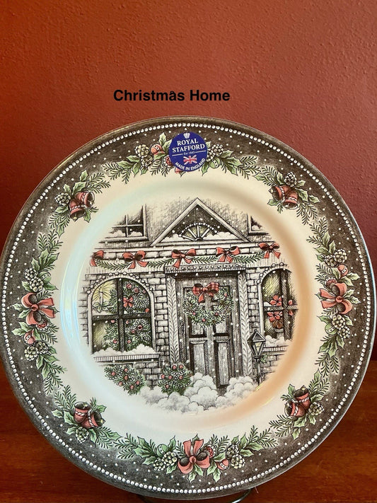 Royal Stafford Christmas Home Dinner Plate 11” England
