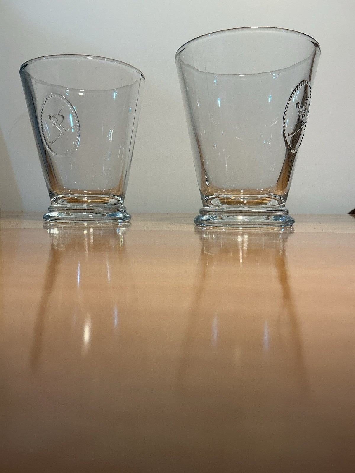 La Rochère Alpine Ski Clear Tumblers 9.20 Z Set Of 2 Made In France