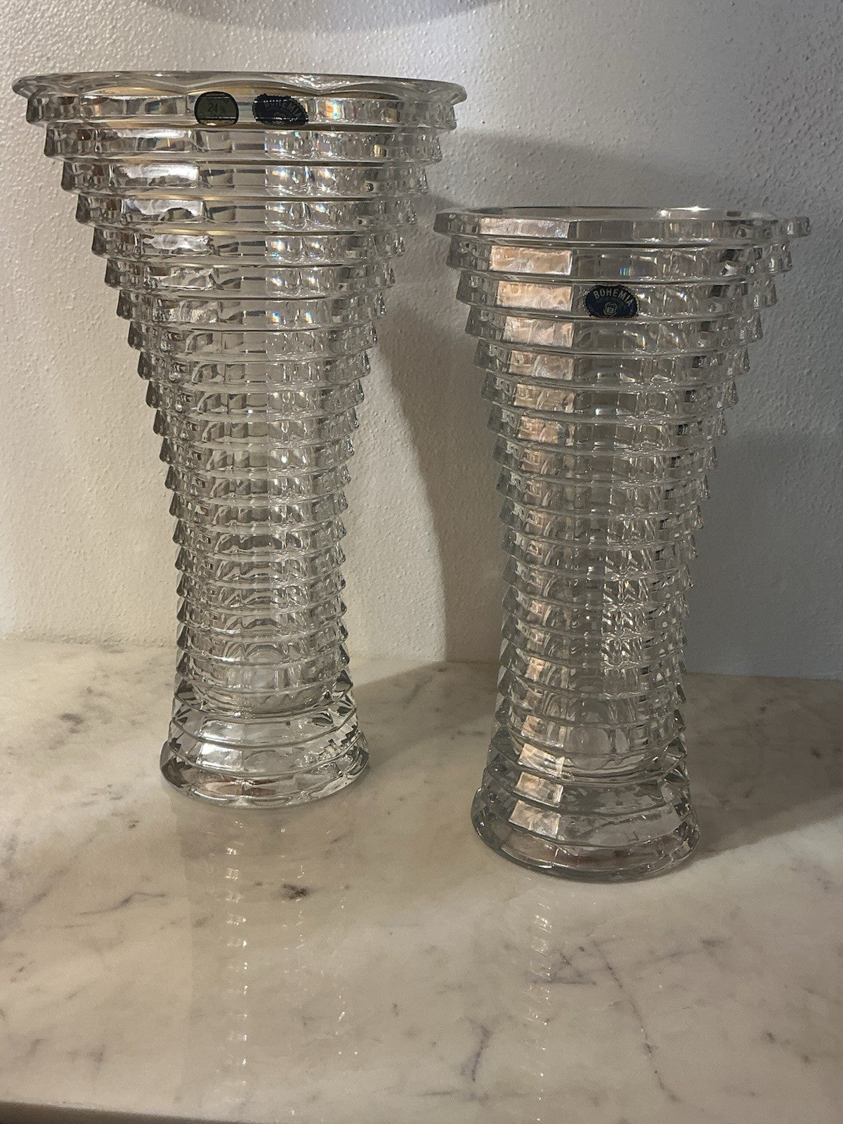 BOHEMIA CRYSTAL BLADE VASE 10”