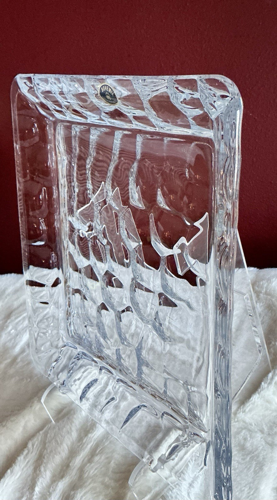 Crystal Bohemia Square Shaped Dish Czech Republic