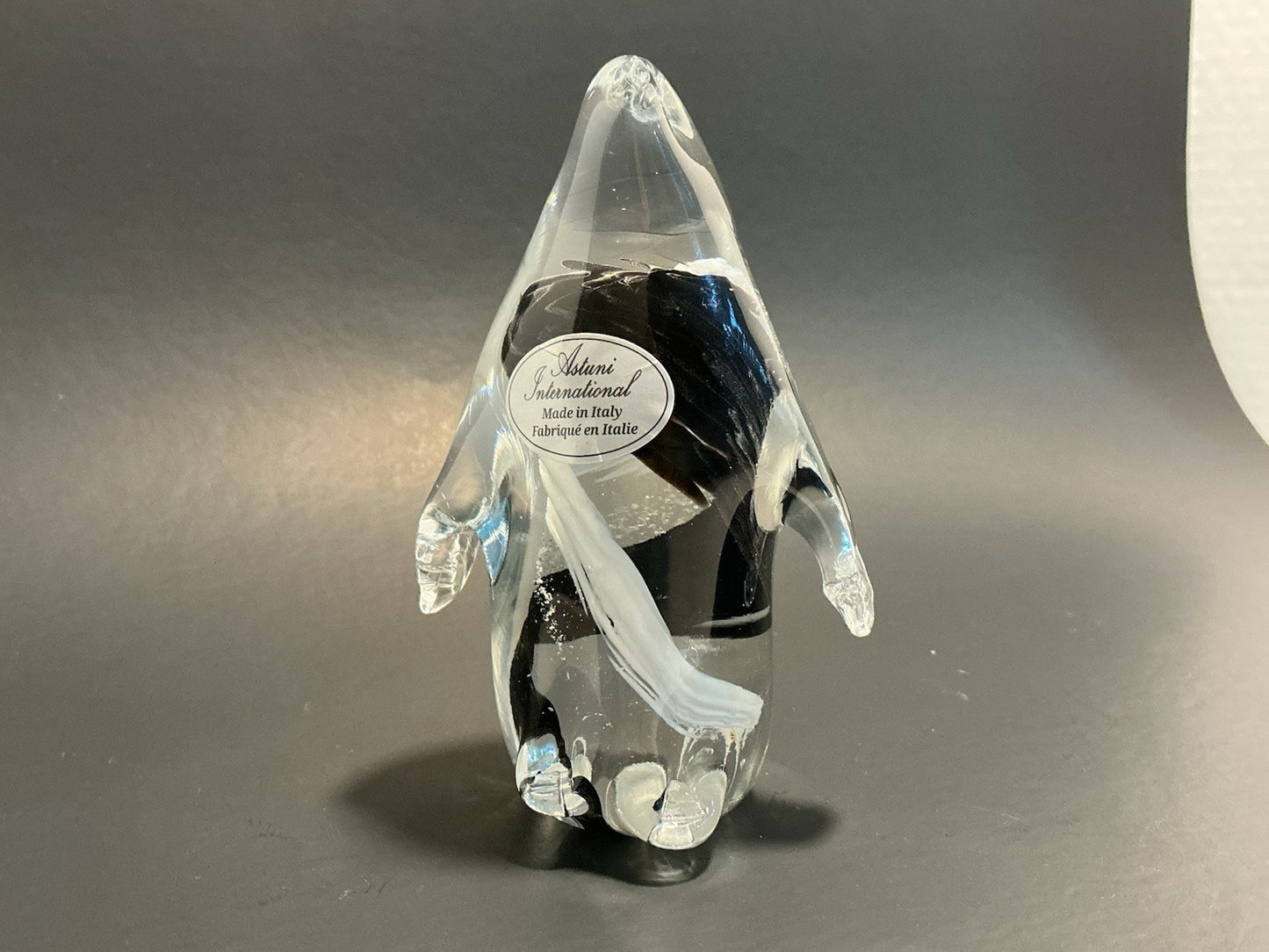 MURANO Penguin Glass Figurine Hand Blown In Italy By Astoria International 5"