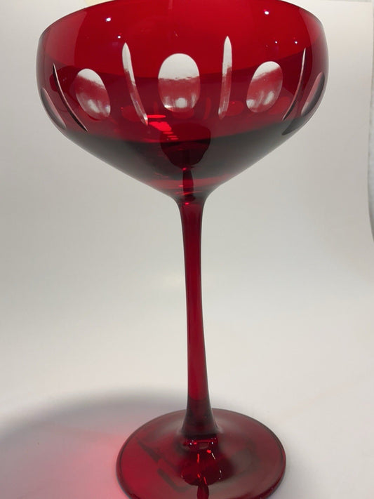 ￼ Set of 2 Champagne Glasses, Italo Red