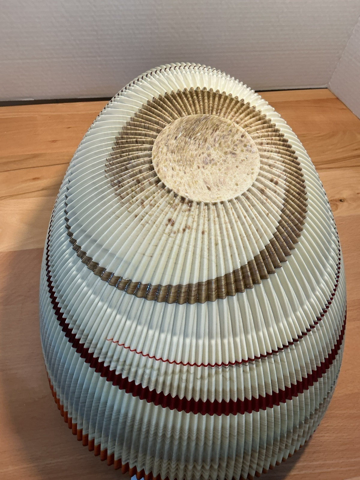 Yalos Murano  18.5 inches Iridescent Glass Abalone Mother of Pearl Folded Bowl