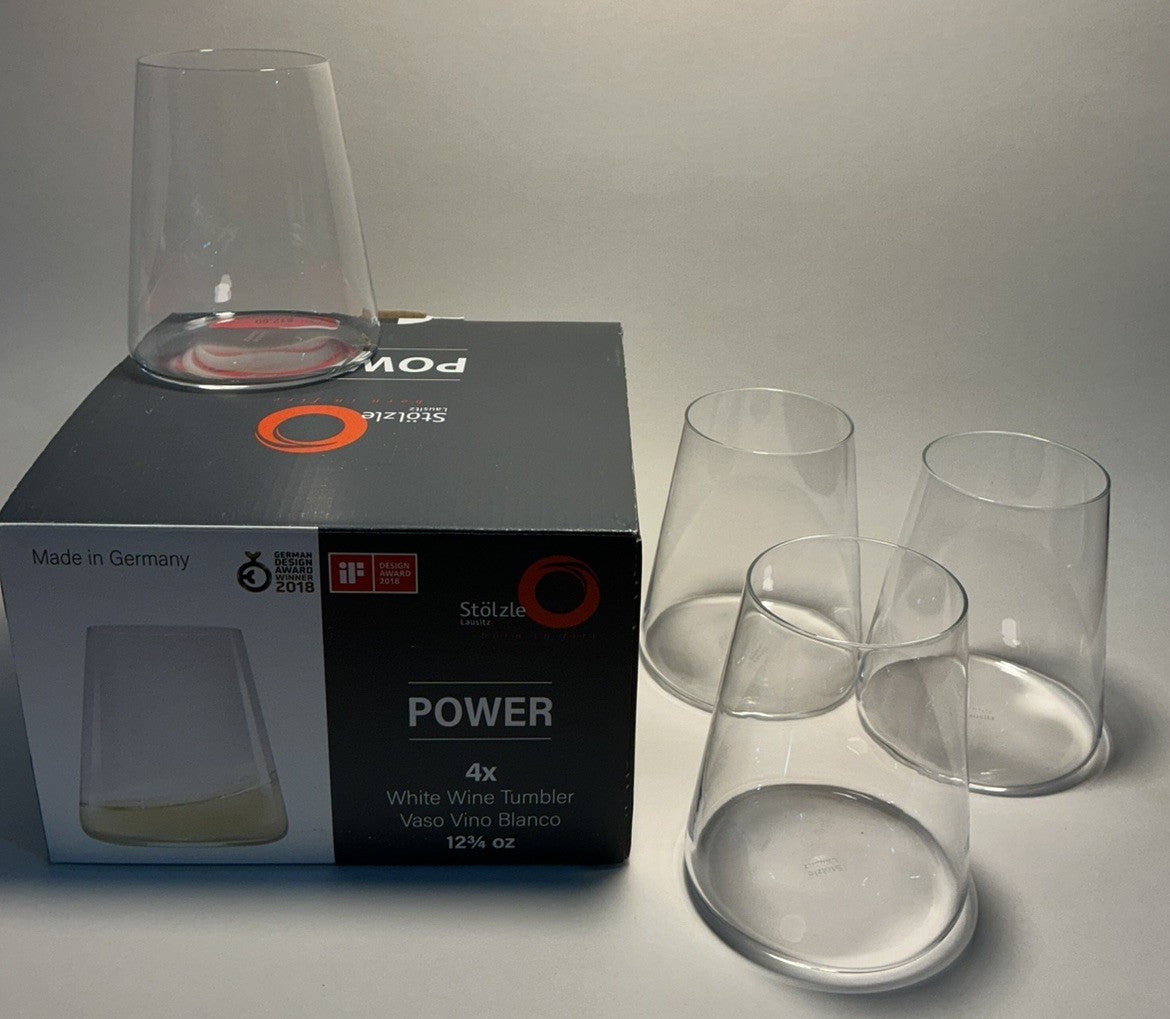 Stolzle Lausitz Power White Wine Tumblers set of 4 Made In Germany