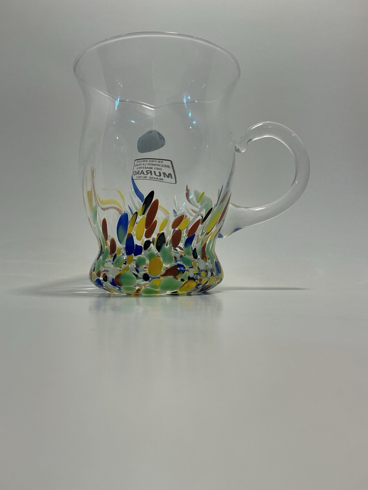 Murano Style Vetro Eseguito Confetti Glass Mug 1 piece Hand Blown made in Italy 10oz