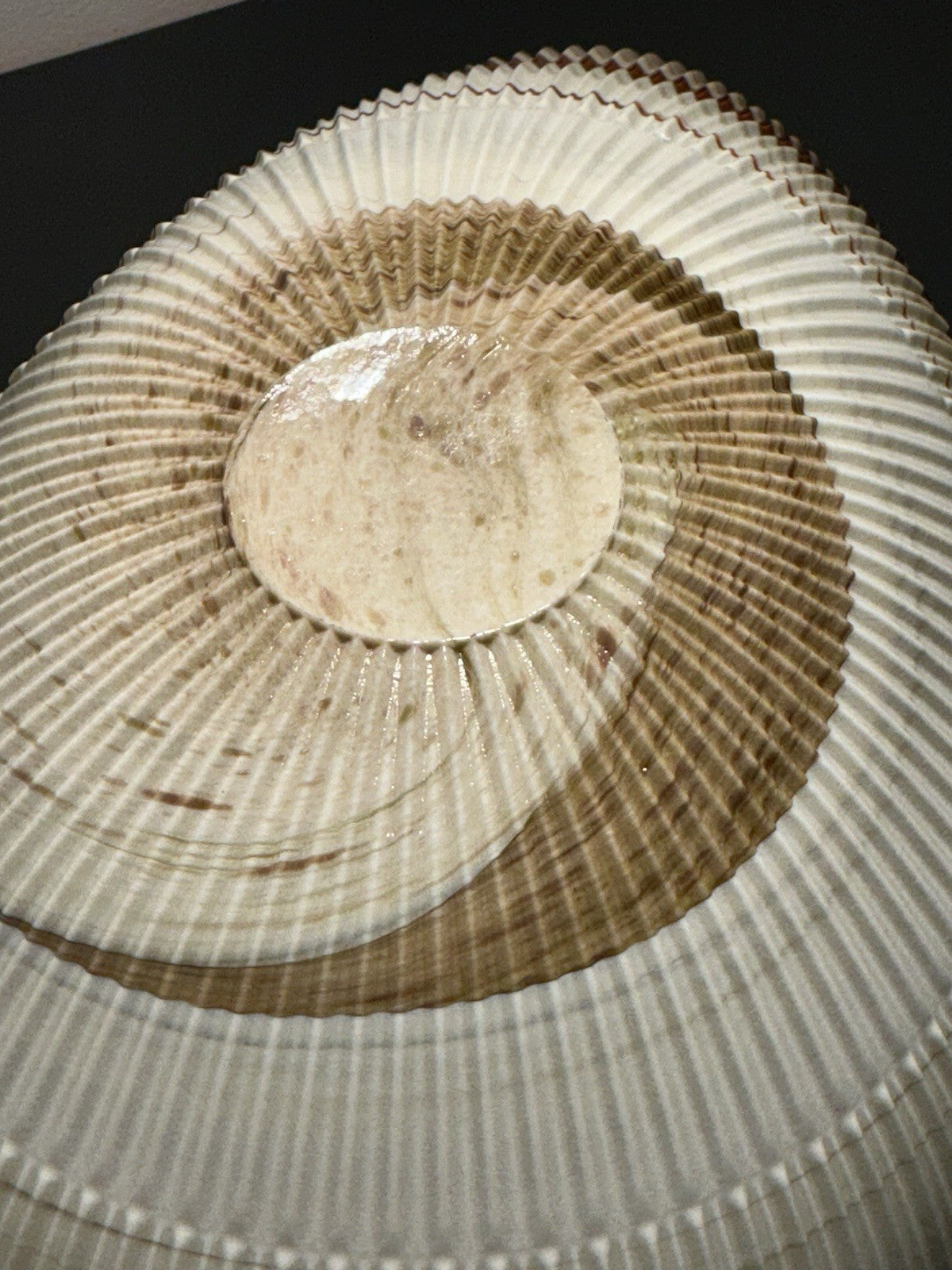 Yalos Murano 16" Iridescent Glass Abalone Mother of Pearl Folded Bowl