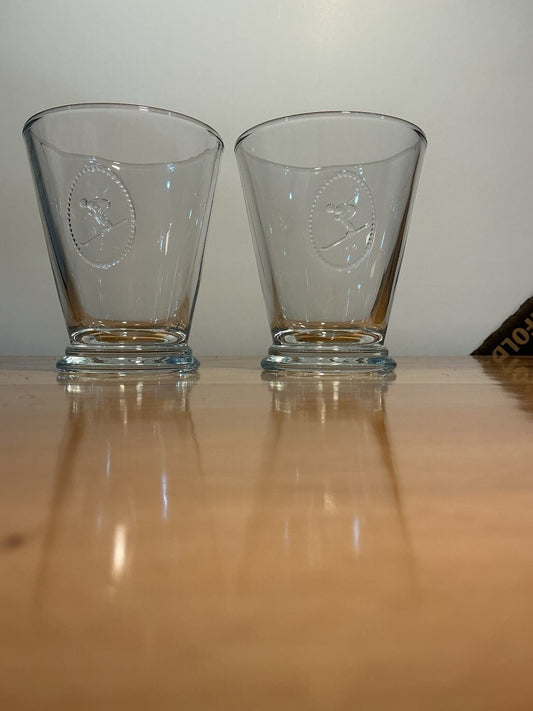 La Rochère Alpine Ski Clear Tumblers 9.20 Z Set Of 2 Made In France