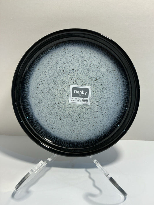 Denby ￼Langley Hello Black Spec, Coupe Salad, Dessert Plate 8”
