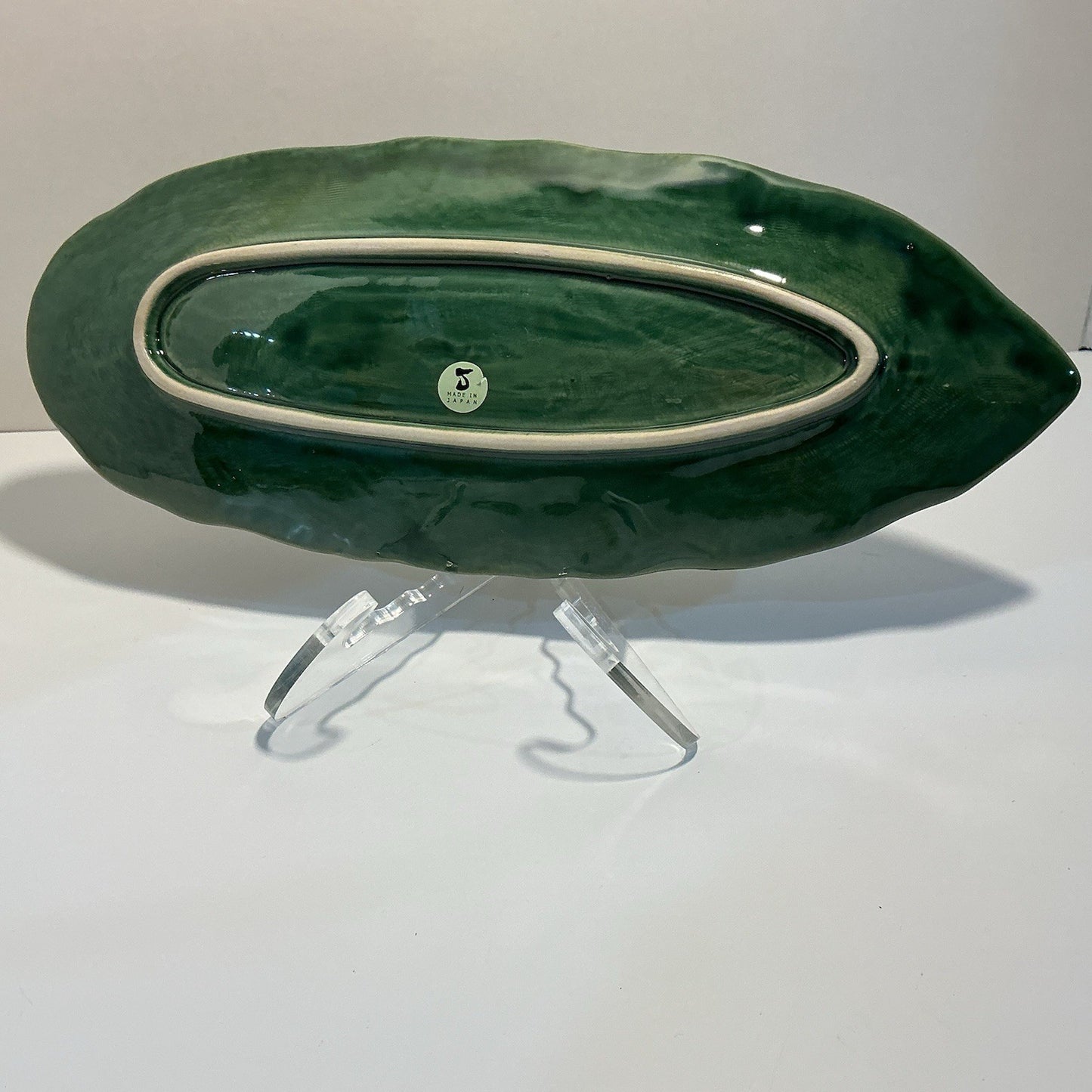 Banana Leaf Platter Green 12.3/4” Long 5”wide Made In Japan/world Traveler