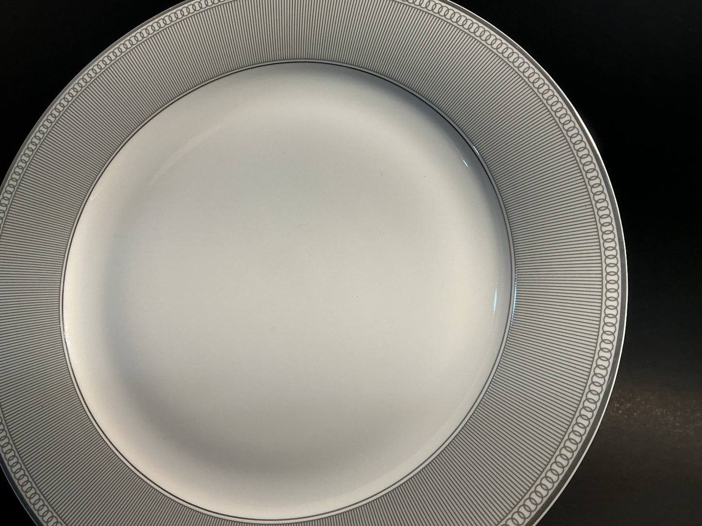 Grace Teaware Silver Stripes Border Dinner Plate 10