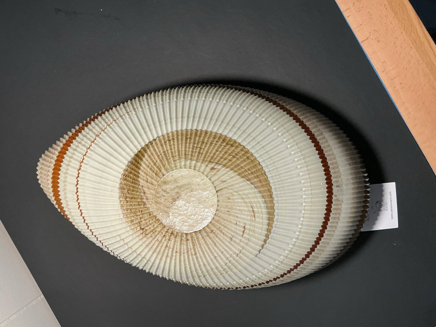 Yalos Murano 16" Iridescent Glass Abalone Mother of Pearl Folded Bowl