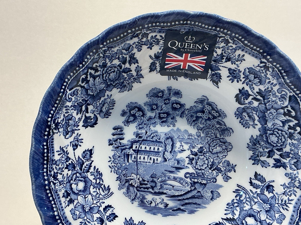 Queens Royal Wessex, Churchill Tonquin Blue Del Design 9” Made In England Bowl