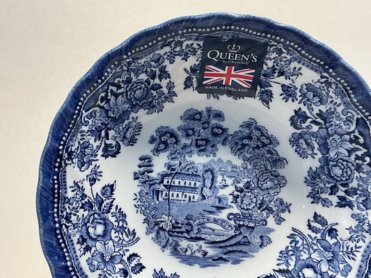 Queens Royal Wessex, Churchill Tonquin Blue Del Design 9” Made In England Bowl