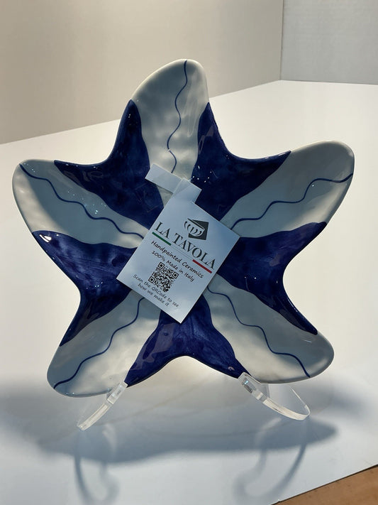 La Tavola Starfish Blue And White Plate 10 Inches Diameter