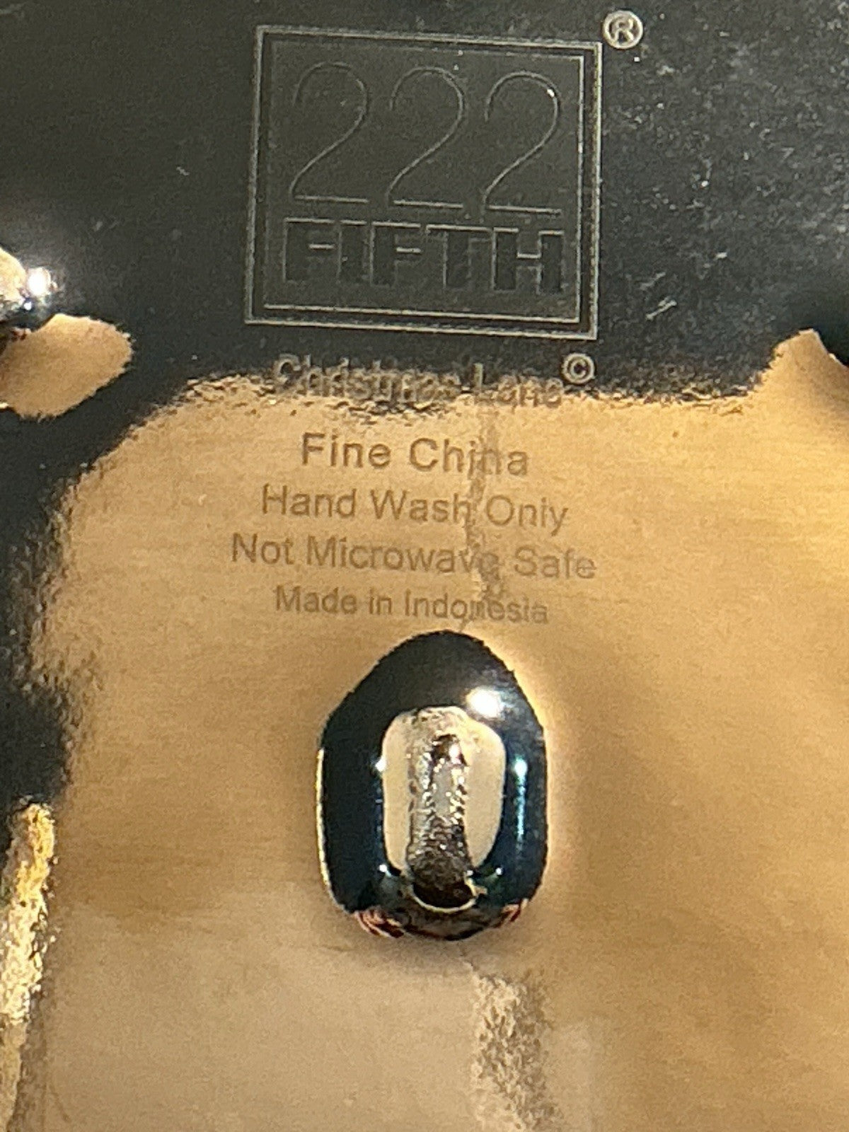 222 Fifth Adelaide Gold And White Square Dinner Plate 10.5”