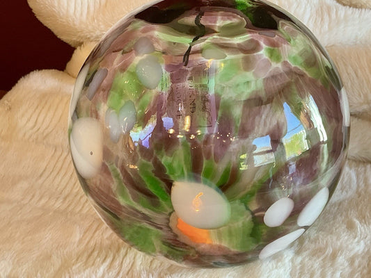 Zorza Handmade Glass Mouth Blown and Decorated 7” in diameter