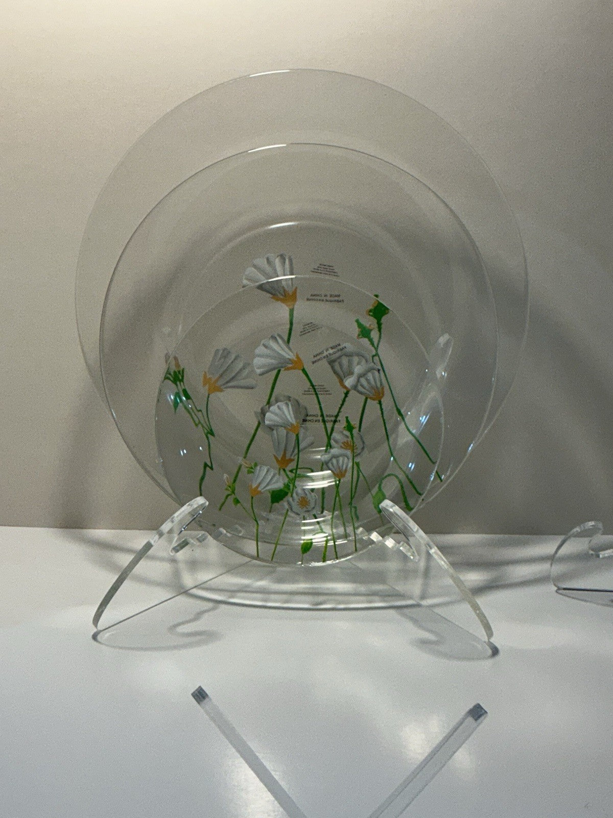 Hand Painted Clear Salad Plate