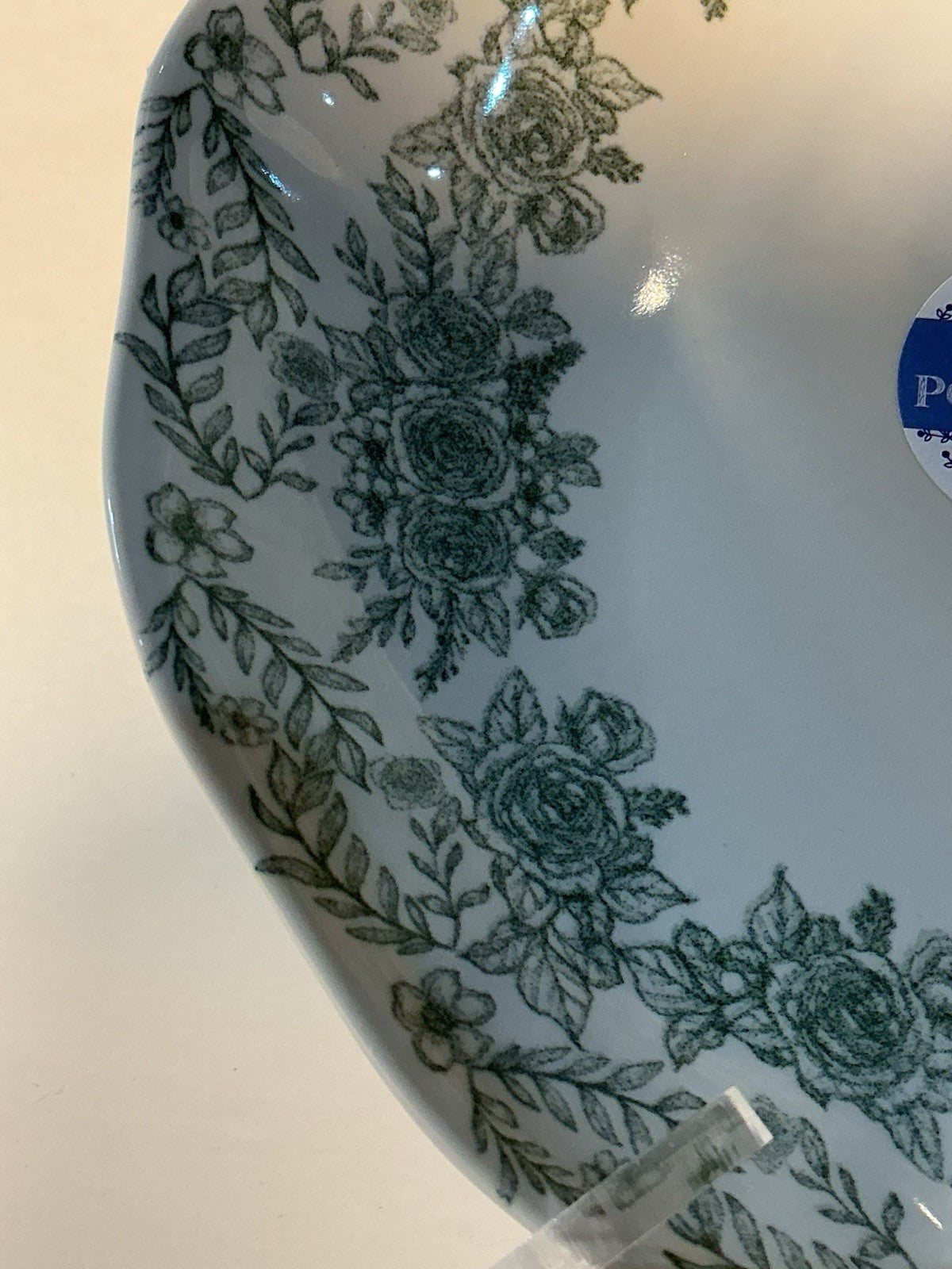 Matceramica Portugal GREEN FLORAL Bowl  8 7/8” & 1 3/4”  M2A60