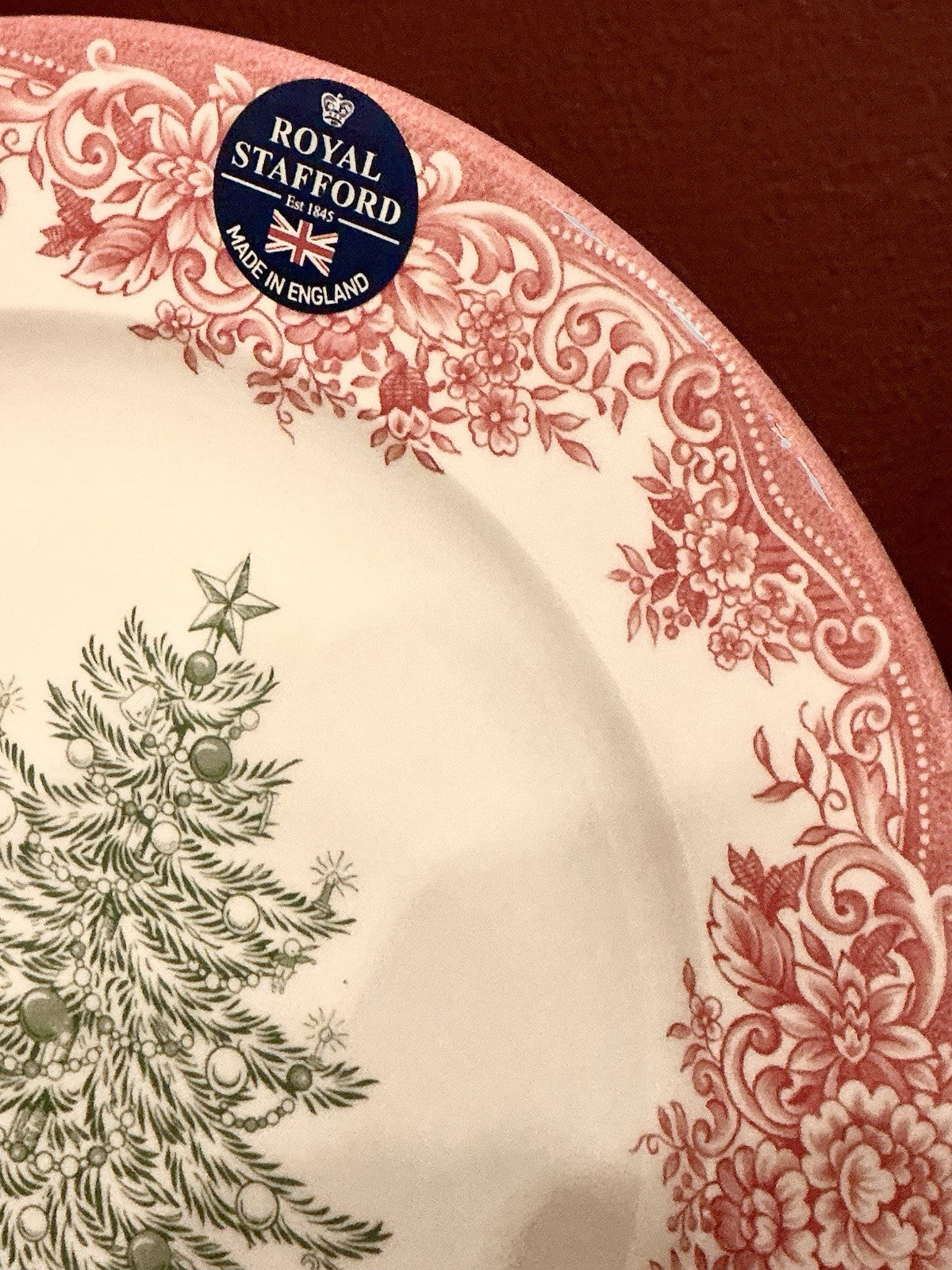 Royal Stafford Christmas Tree Red and Green Dinner Plate 11”