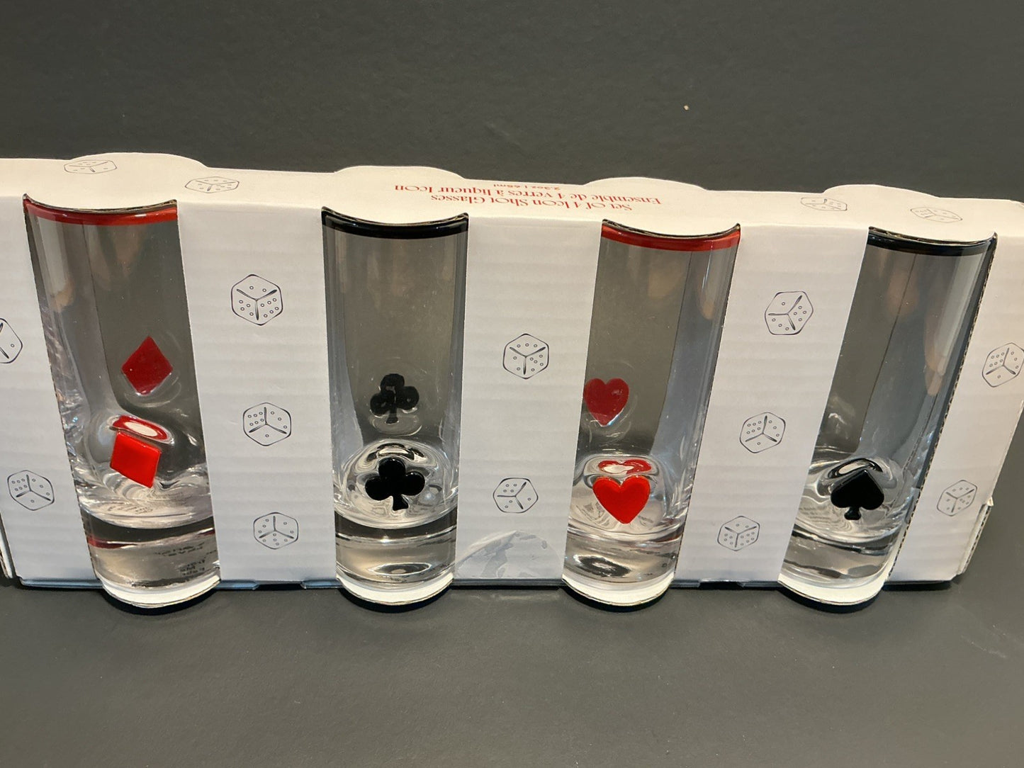 Anthropologie Dupe Poker Casino Shot Glasses SET OF 4