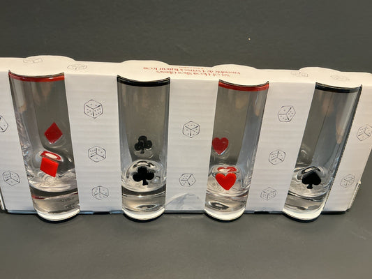 Anthropologie Dupe Poker Casino Shot Glasses SET OF 4