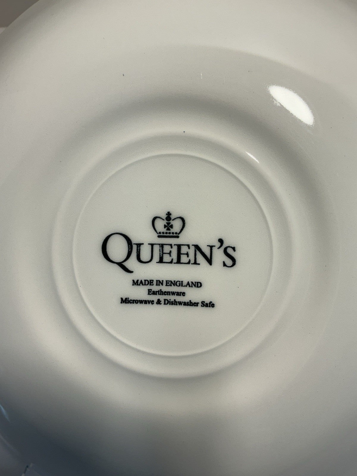 Queen Tonquin Soup/Cereal Bowl Blue White Porcelain 6.5 " Made In England