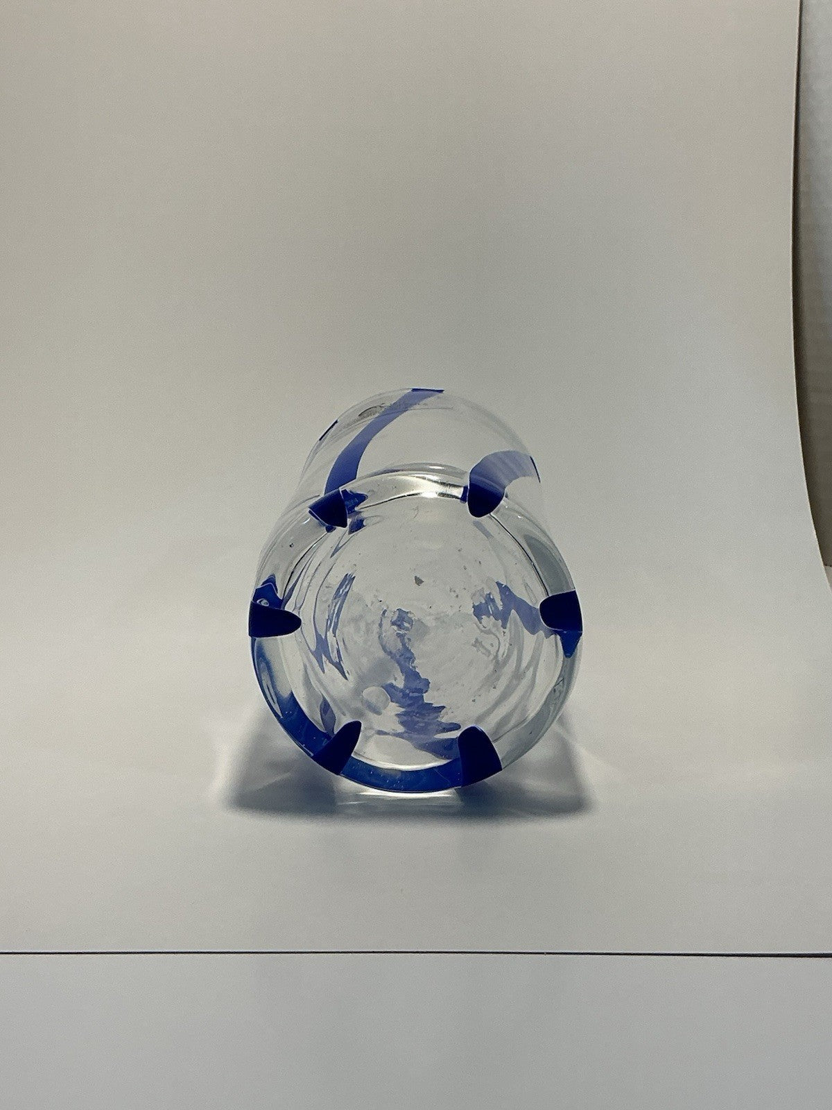 Murano Alessandro Coppola Long Glass Blue Stripes Hand Blown 1 Glass