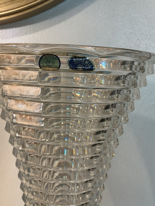 BOHEMIA CRYSTAL BLADE VASE 11.8’’