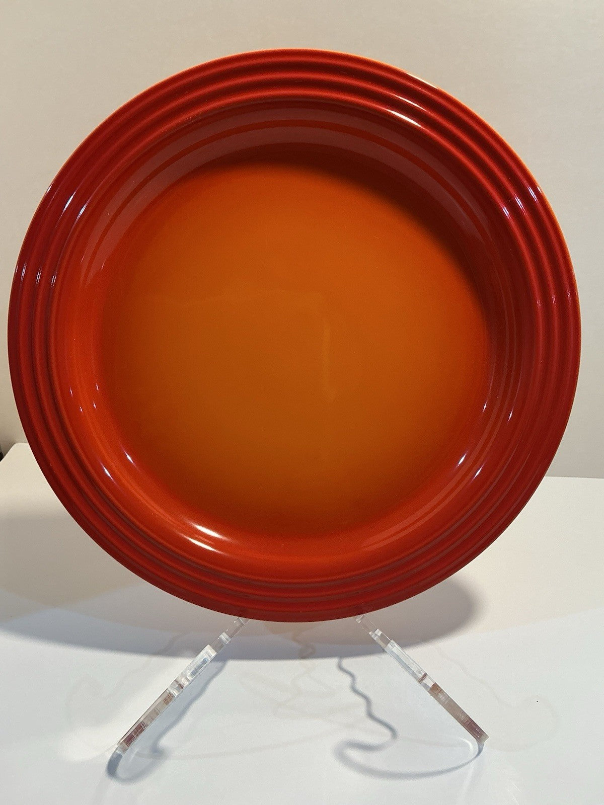 Le Creuset Dinner Plate 12”Flame Volcanic Orange Red Heavy