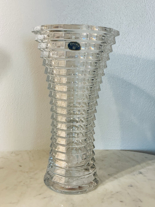 BOHEMIA CRYSTAL BLADE VASE 11.8’’