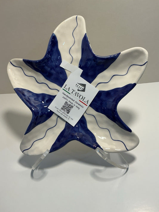 La Tavola Starfish Blue And White Plate 10 Inches Diameter