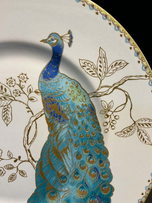222 Fifth Peacock Garden Porcelain Salad Plate 8  Inches