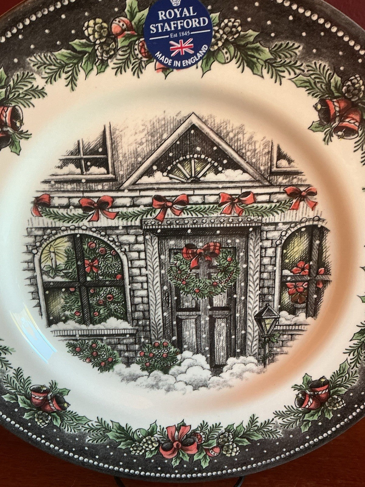 Royal Stafford Christmas Home Dinner Plate 11” England
