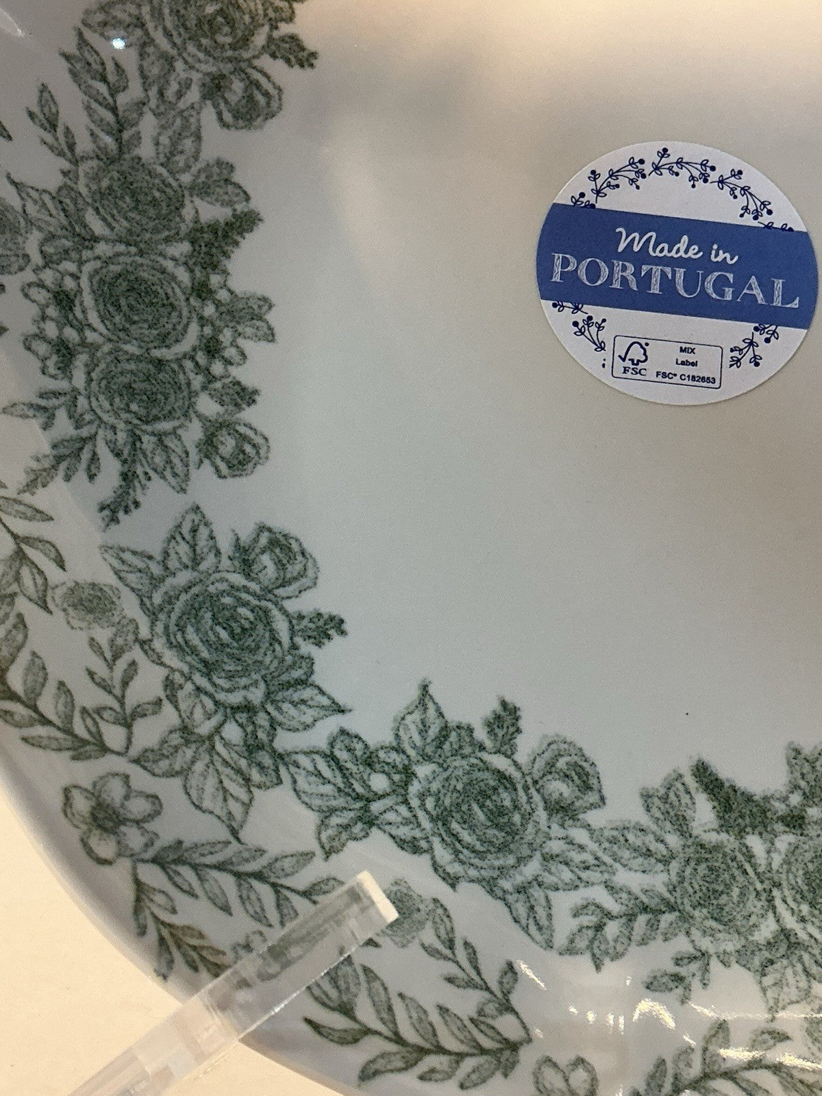 Matceramica Portugal GREEN FLORAL Bowl  8 7/8” & 1 3/4”  M2A60