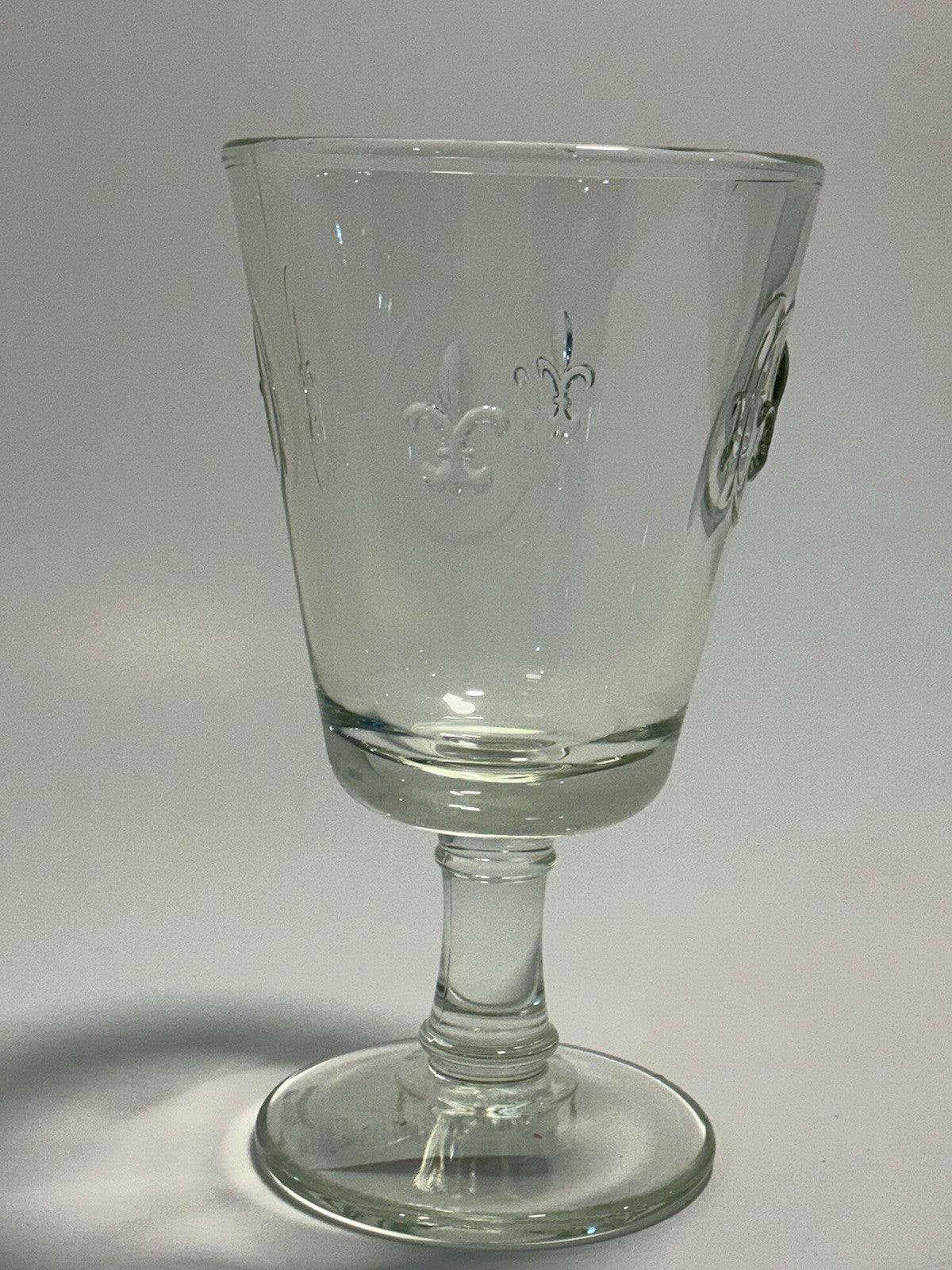 La Rochère Fleur de Lis Wine Glass Clear with Yellow Tint Made In France