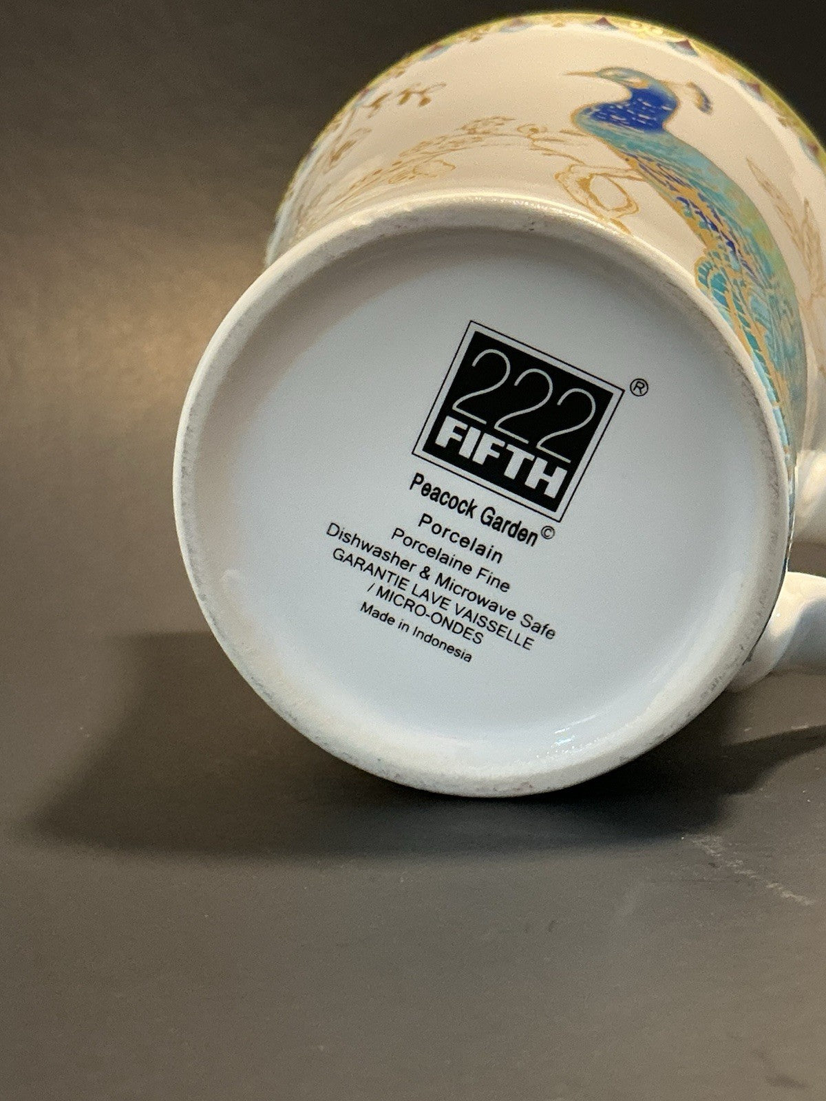 222 Fifth Peacock Garden Mug
