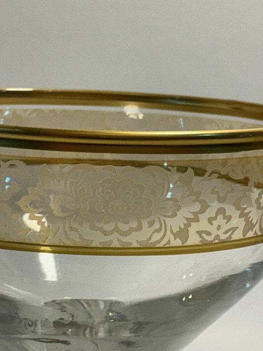 Set of 2  Champagne glasses Art Decor Real Gold Made In Italy