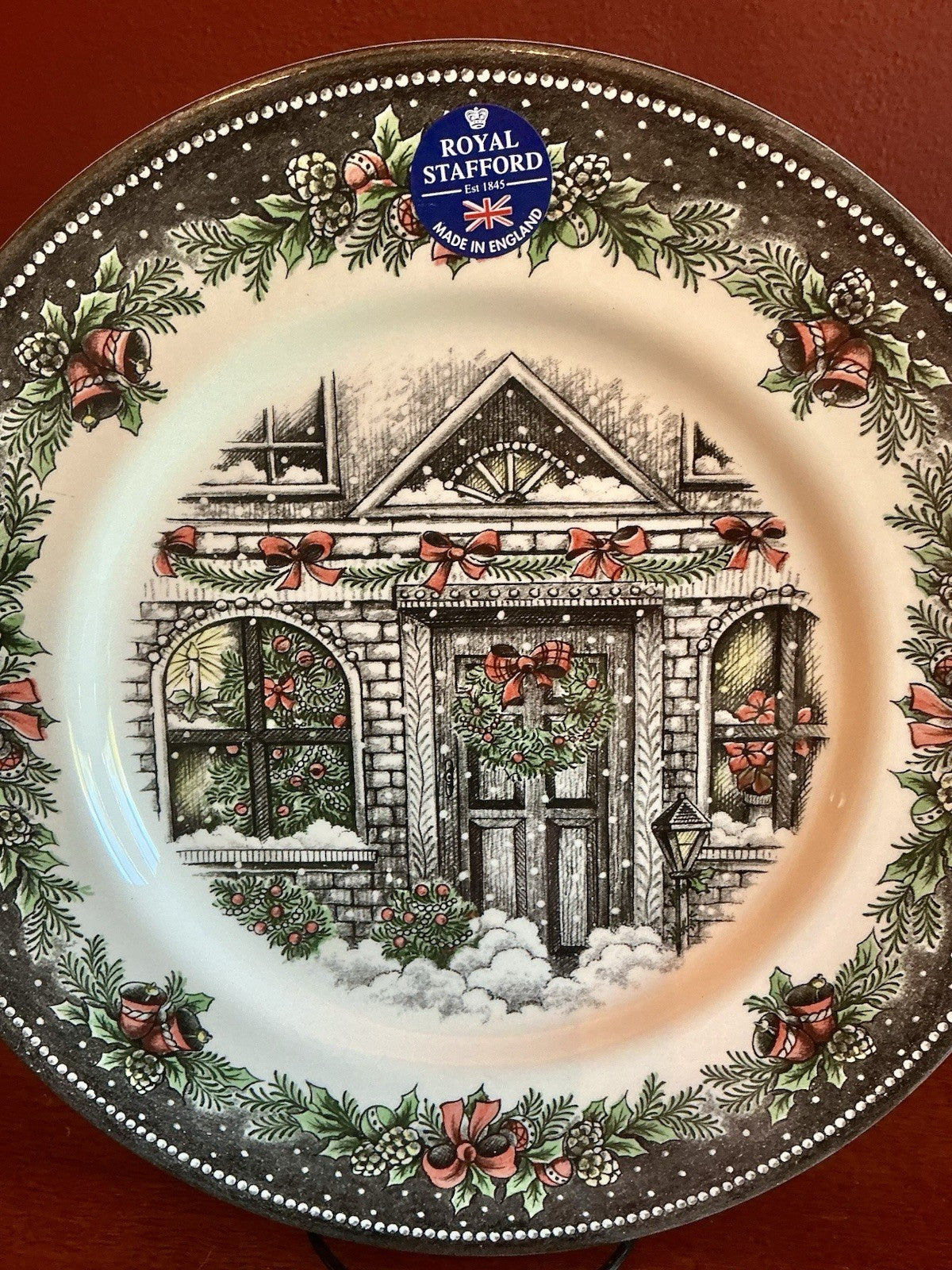 Royal Stafford Christmas Home Dinner Plate 11” England