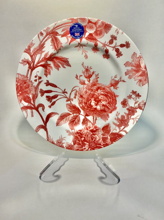 Royal Stafford Coral Floral Weave Dinner Plate made in England   10.5”