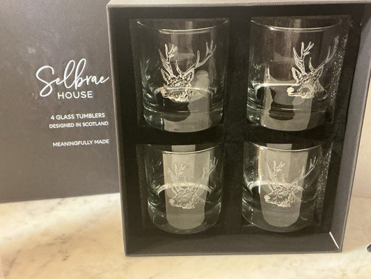 Selbrae House 4 Tumblers Stag