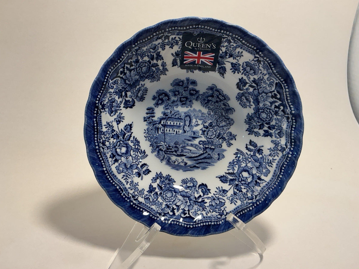 Queens Royal Wessex, Churchill Tonquin Blue Del Design 9” Made In England Bowl
