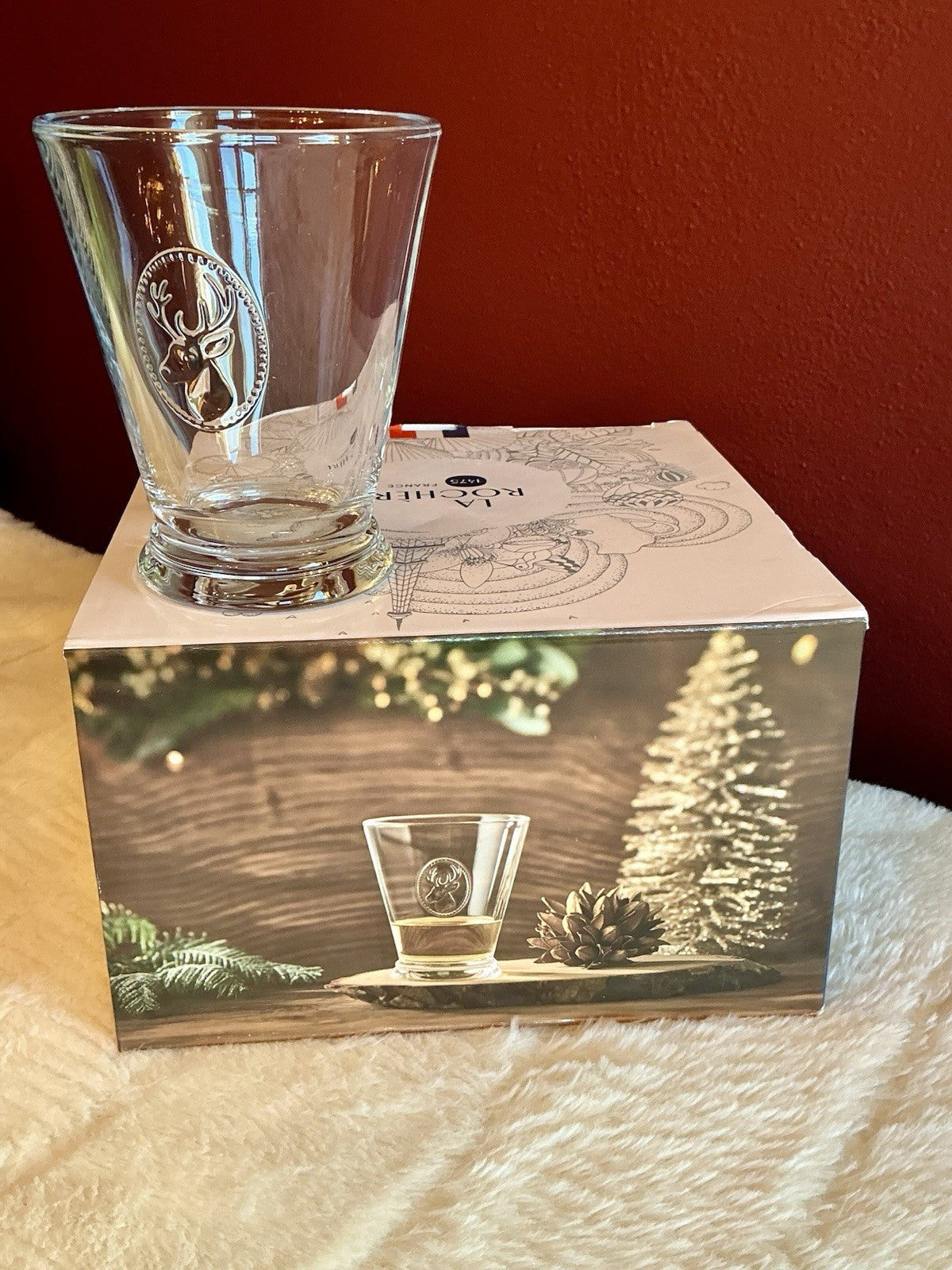 Set Of 2 La Rochère Alpine Deer Tumblers 9.2 oz